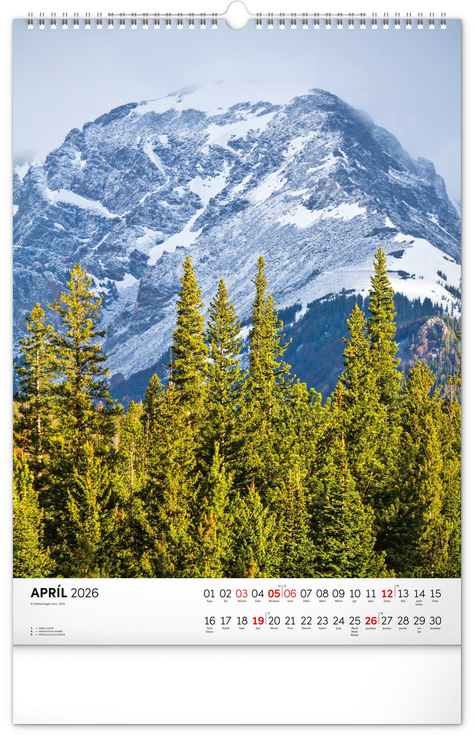 Nástenný kalendár Tatry 2026, 33 x 46 cm
