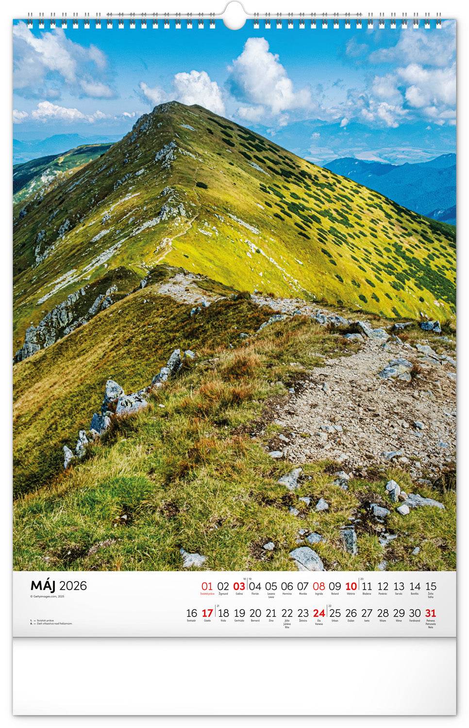 Nástenný kalendár Tatry 2026, 33 x 46 cm