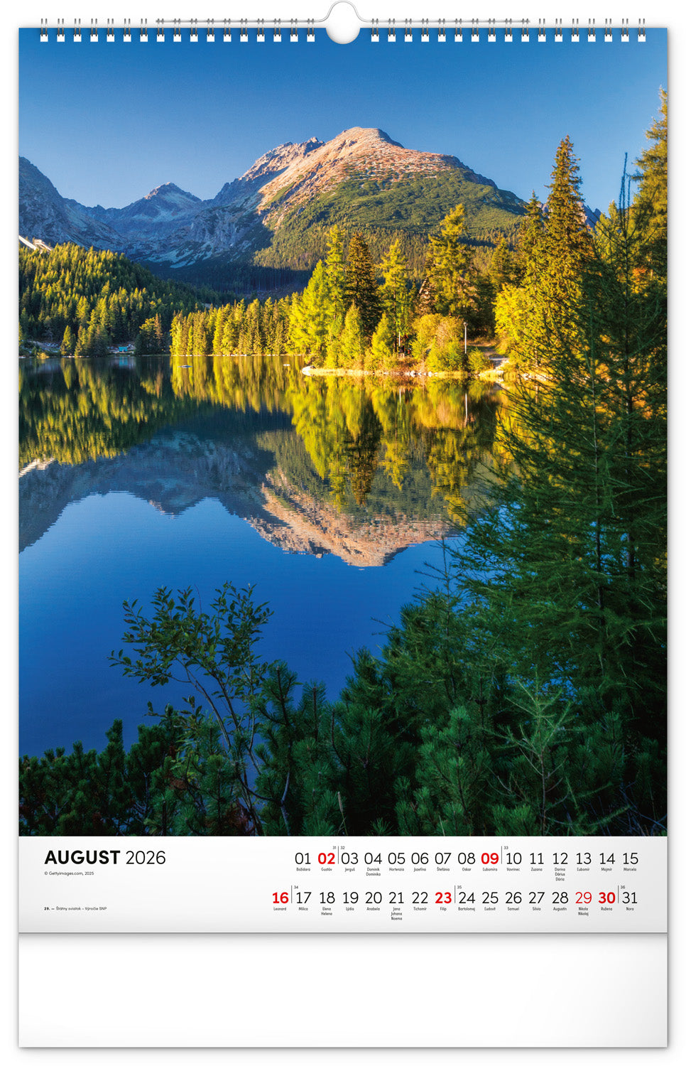 Nástenný kalendár Tatry 2026, 33 x 46 cm