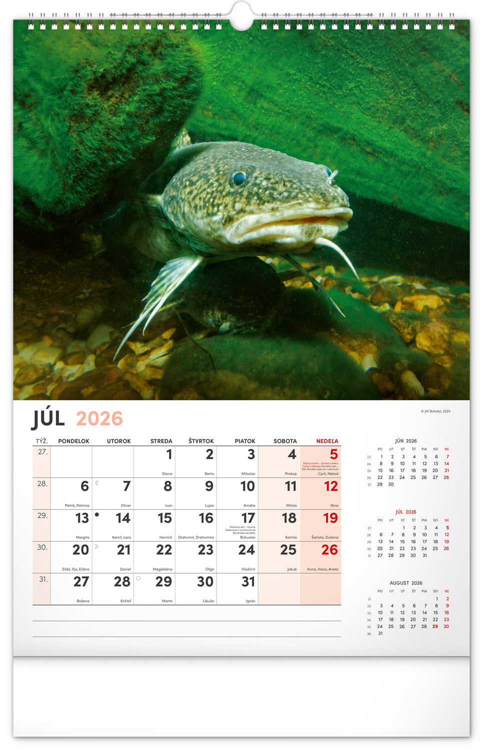 Nástenný kalendár Rybársky 2026, 33 x 46 cm