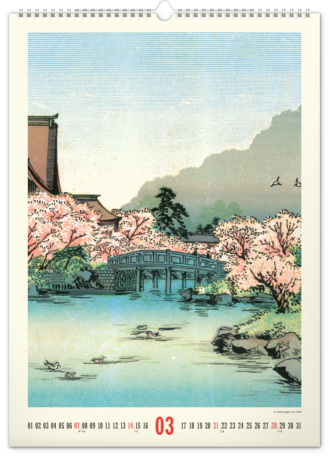 Nástenný kalendár Vintage plagáty – japonské umenie 2027, 33 x 46 cm
