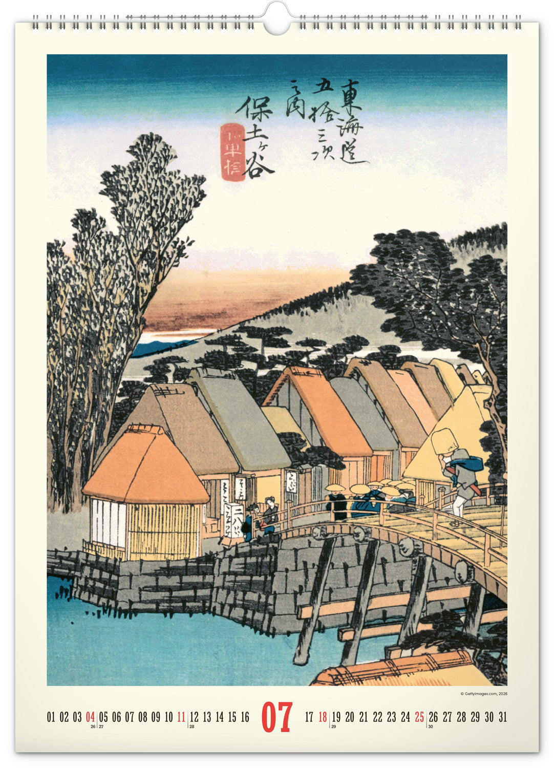 Nástenný kalendár Vintage plagáty – japonské umenie 2027, 33 x 46 cm