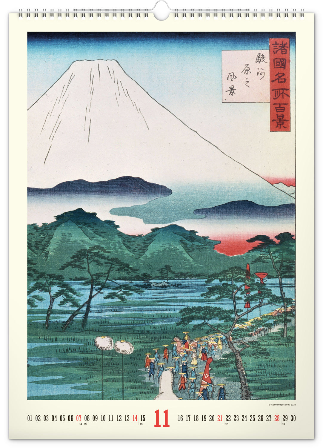 Nástenný kalendár Vintage plagáty – japonské umenie 2027, 33 x 46 cm