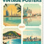 Nástenný kalendár Vintage plagáty – svetové mestá 2027, 33 x 46 cm