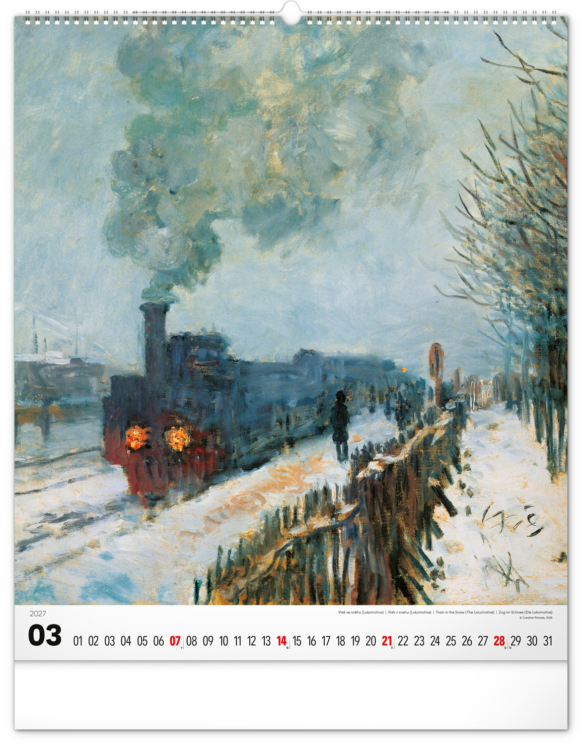 Nástenný kalendár Claude Monet 2027, 48 x 56 cm