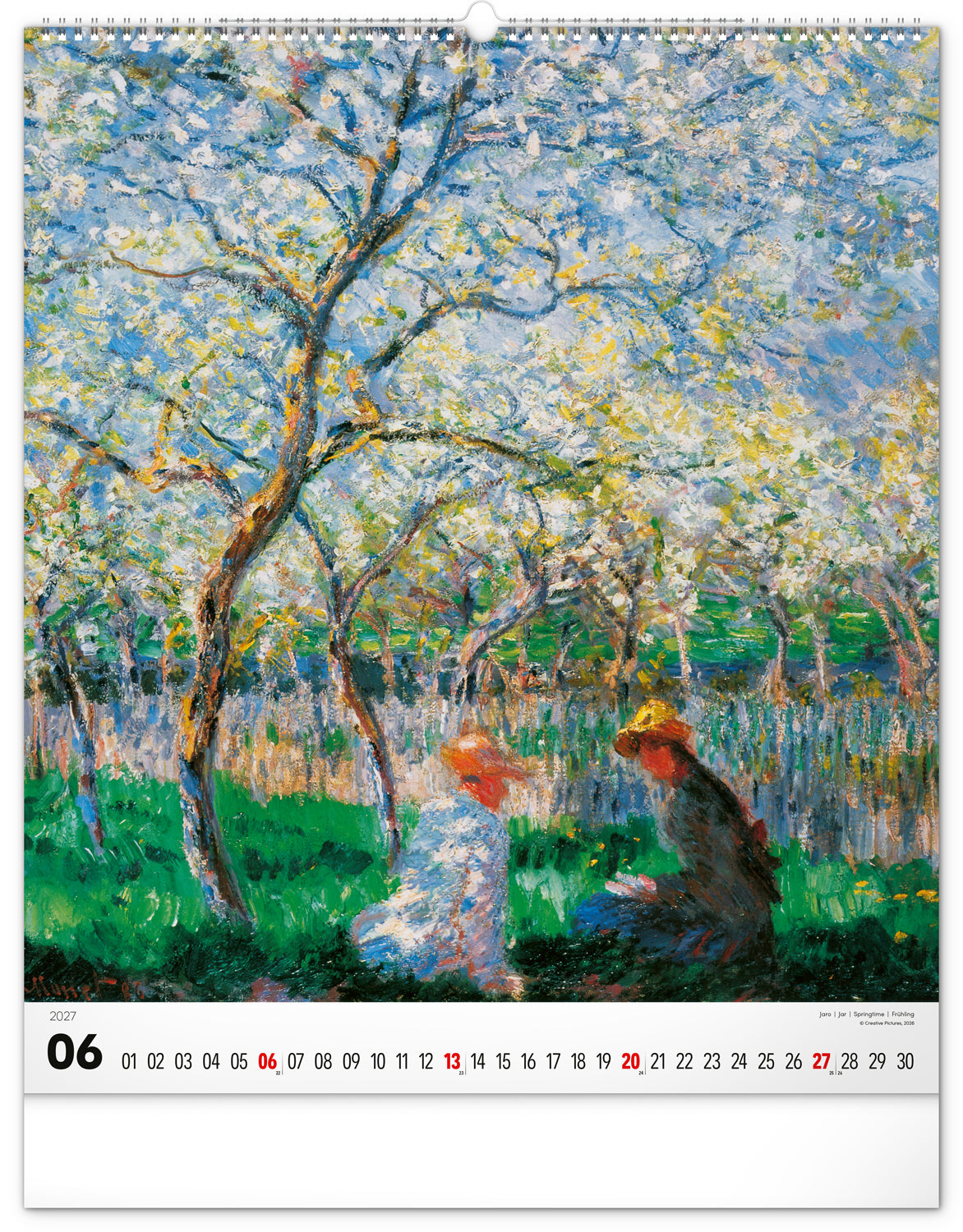 Nástenný kalendár Claude Monet 2027, 48 x 56 cm