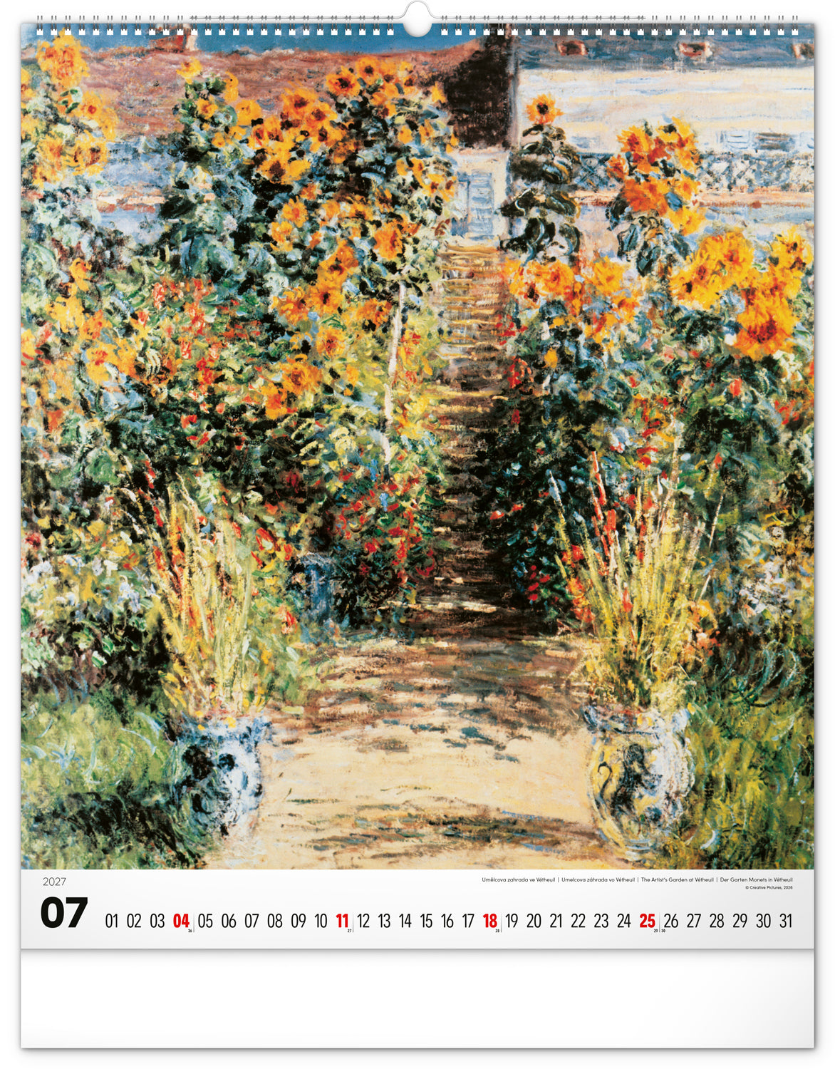 Nástenný kalendár Claude Monet 2027, 48 x 56 cm
