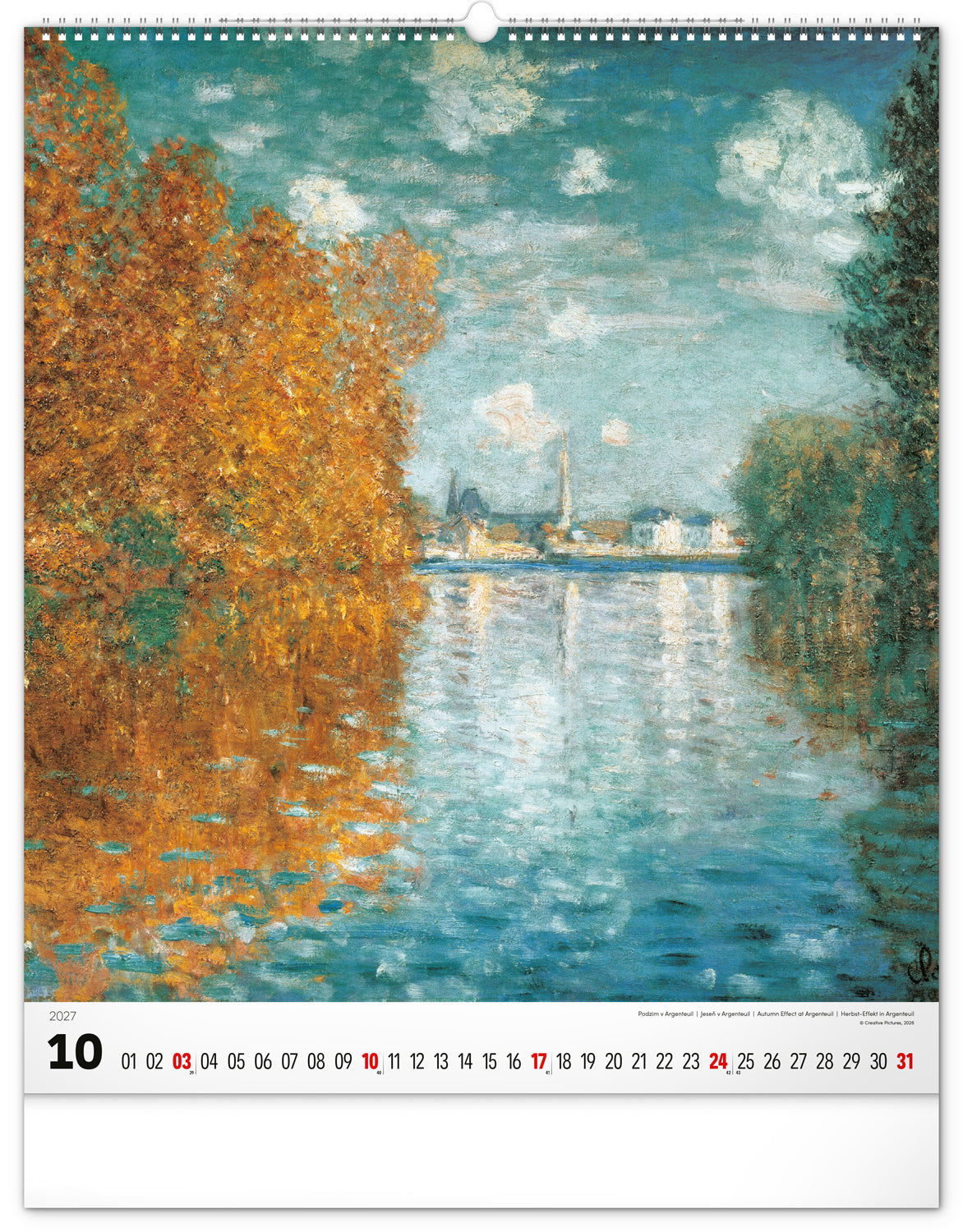 Nástenný kalendár Claude Monet 2027, 48 x 56 cm