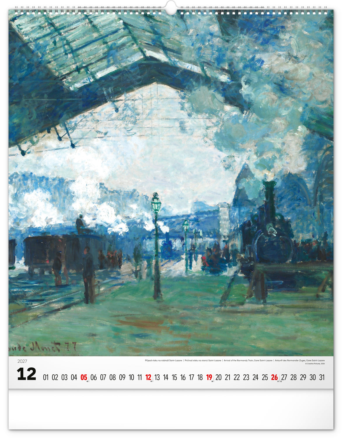 Nástenný kalendár Claude Monet 2027, 48 x 56 cm
