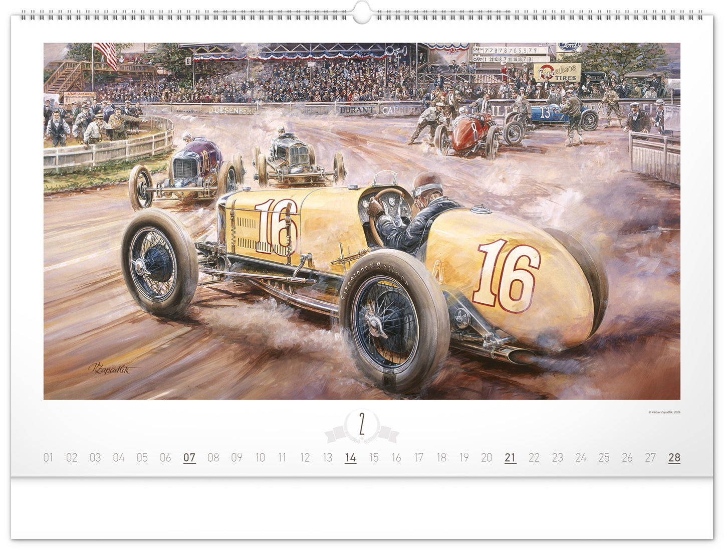Nástenný kalendár Oldtimers – Václav Zapadlík 2027, 64 x 42 cm