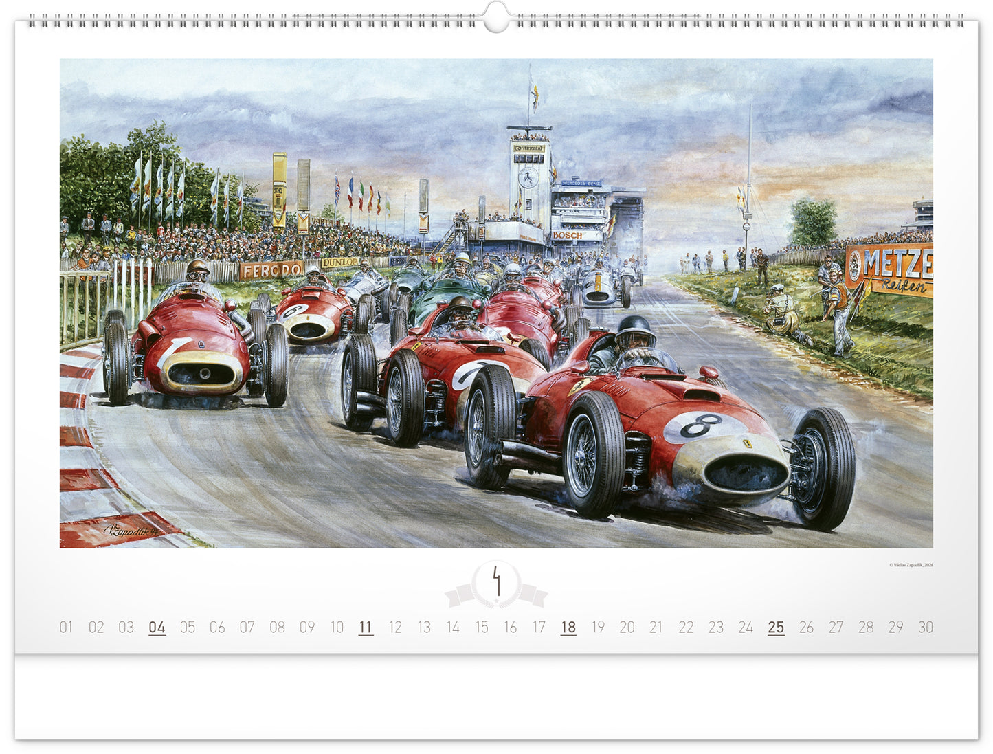 Nástenný kalendár Oldtimers – Václav Zapadlík 2027, 64 x 42 cm