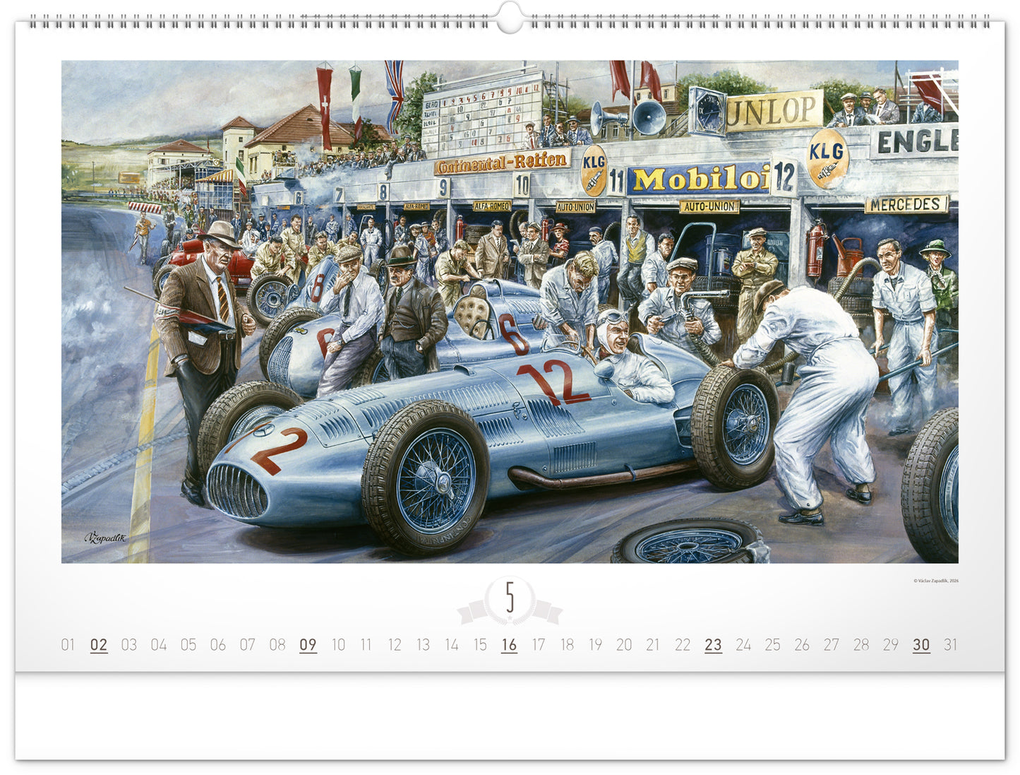 Nástenný kalendár Oldtimers – Václav Zapadlík 2027, 64 x 42 cm