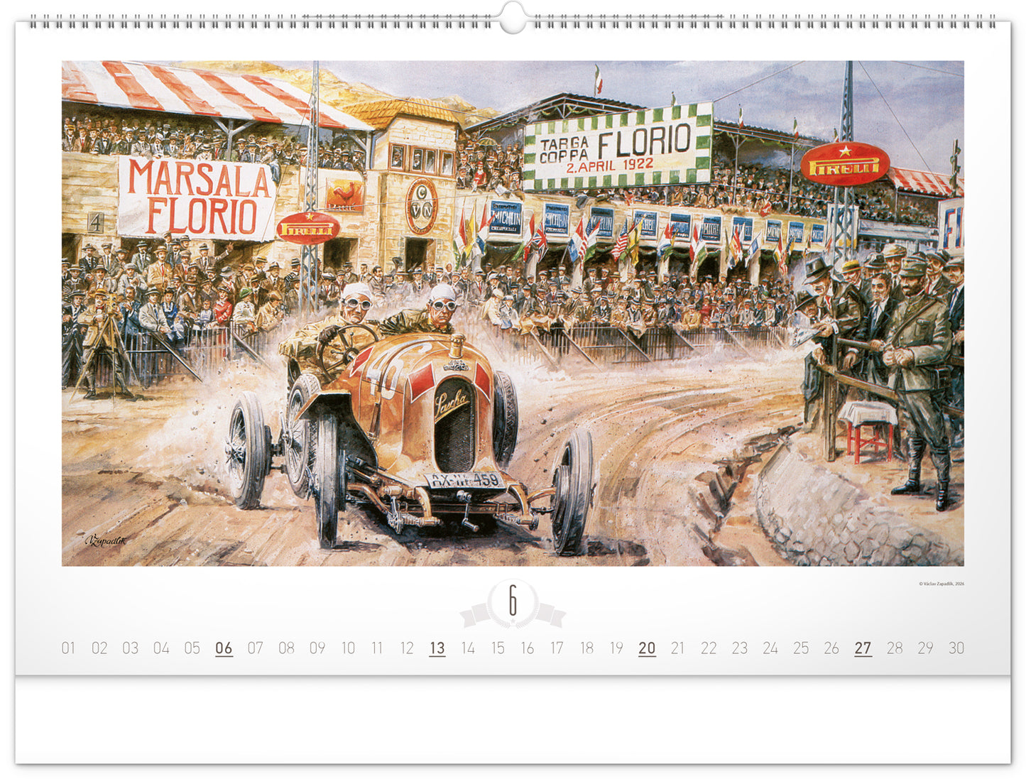 Nástenný kalendár Oldtimers – Václav Zapadlík 2027, 64 x 42 cm