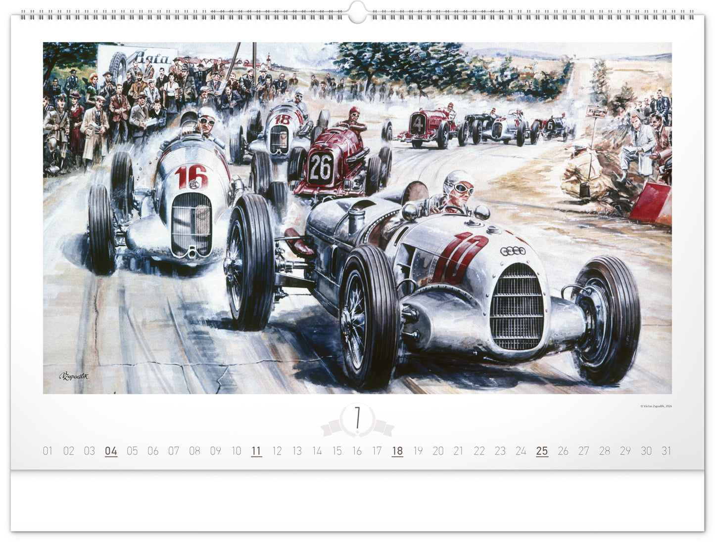Nástenný kalendár Oldtimers – Václav Zapadlík 2027, 64 x 42 cm