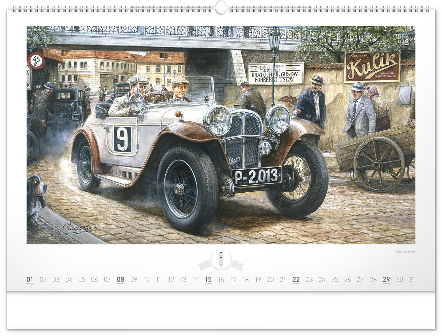 Nástenný kalendár Oldtimers – Václav Zapadlík 2027, 64 x 42 cm