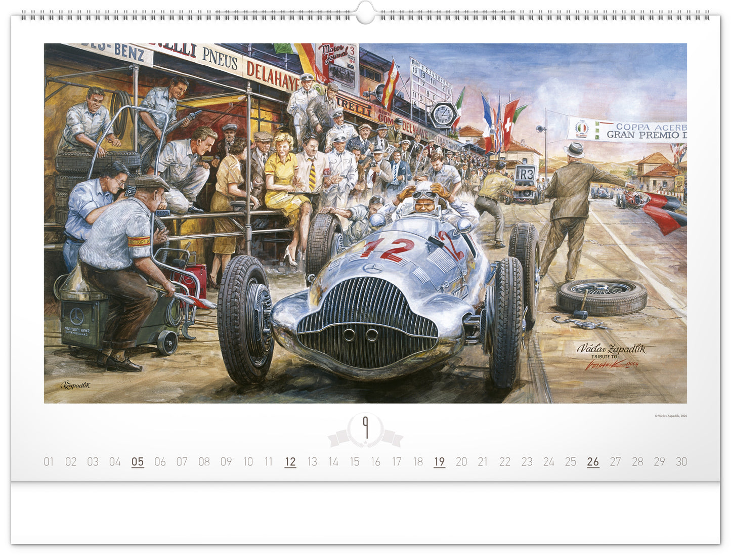 Nástenný kalendár Oldtimers – Václav Zapadlík 2027, 64 x 42 cm