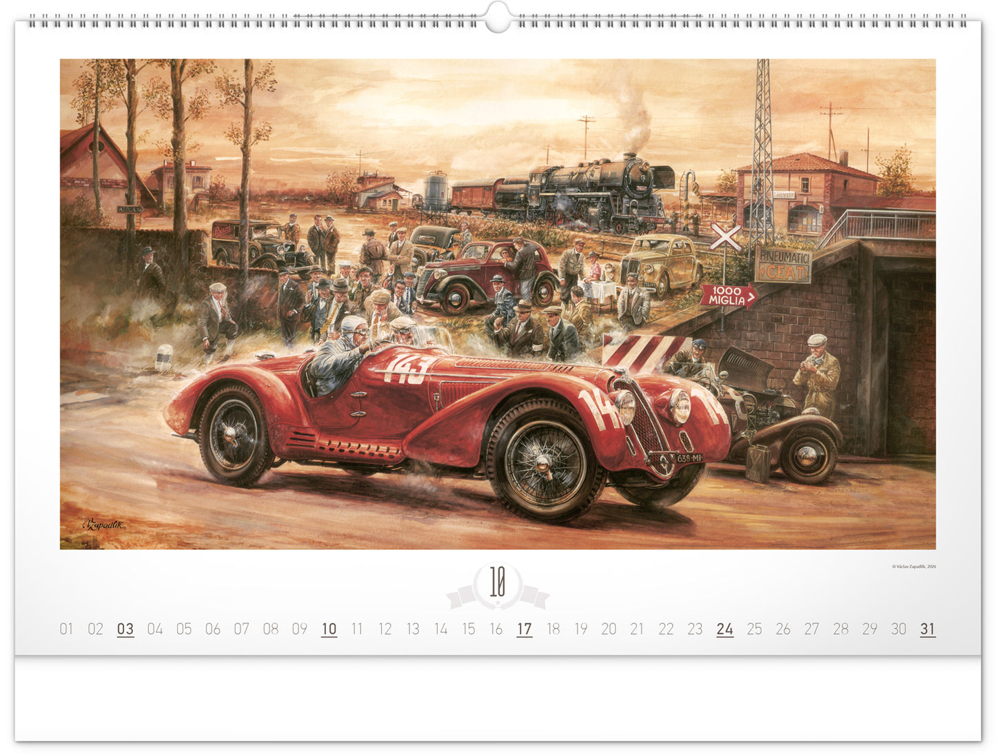 Nástenný kalendár Oldtimers – Václav Zapadlík 2027, 64 x 42 cm