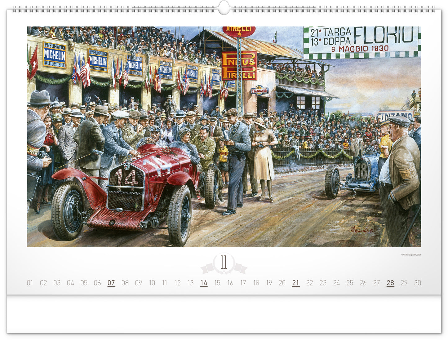 Nástenný kalendár Oldtimers – Václav Zapadlík 2027, 64 x 42 cm