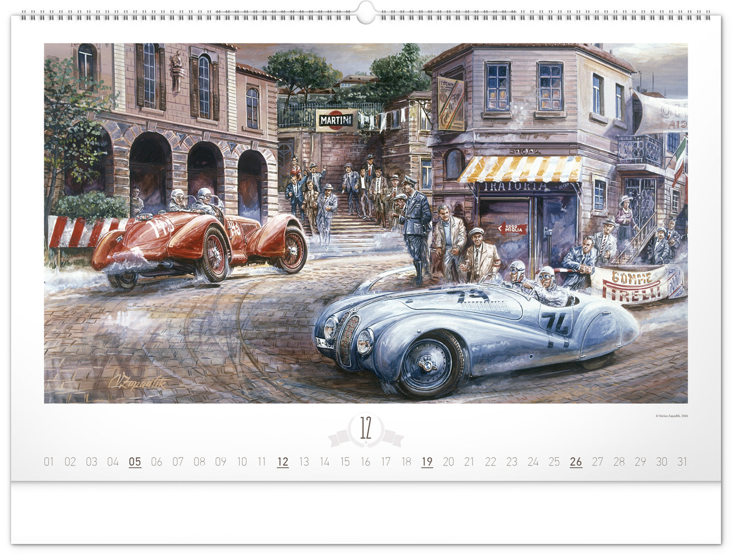 Nástenný kalendár Oldtimers – Václav Zapadlík 2027, 64 x 42 cm