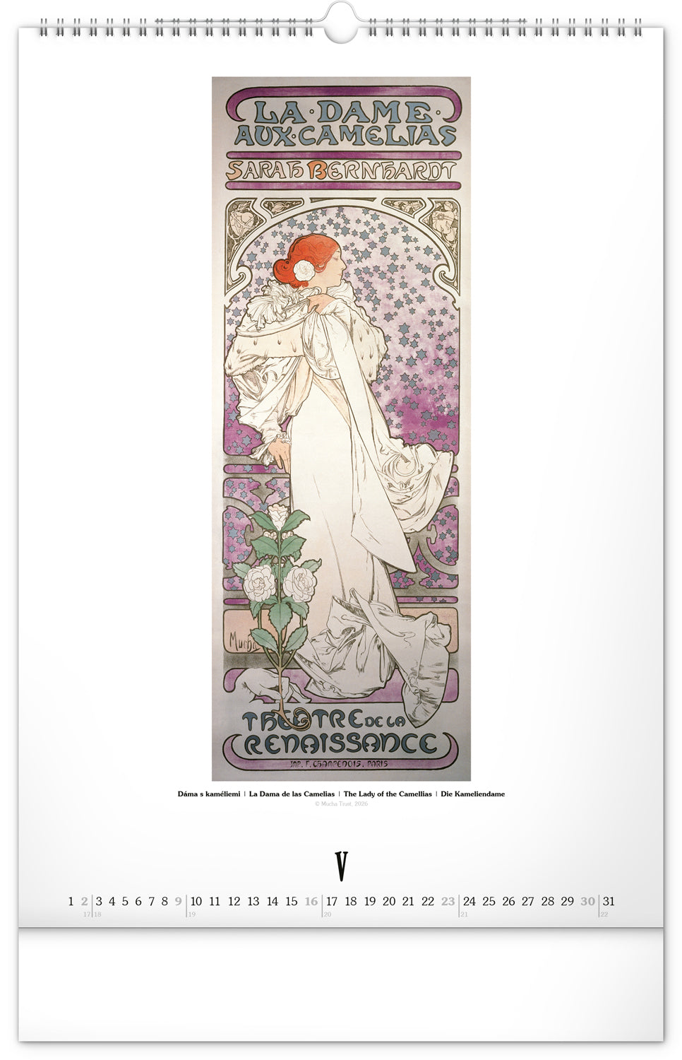 Nástenný kalendár Alfons Mucha 2027, 33 x 46 cm