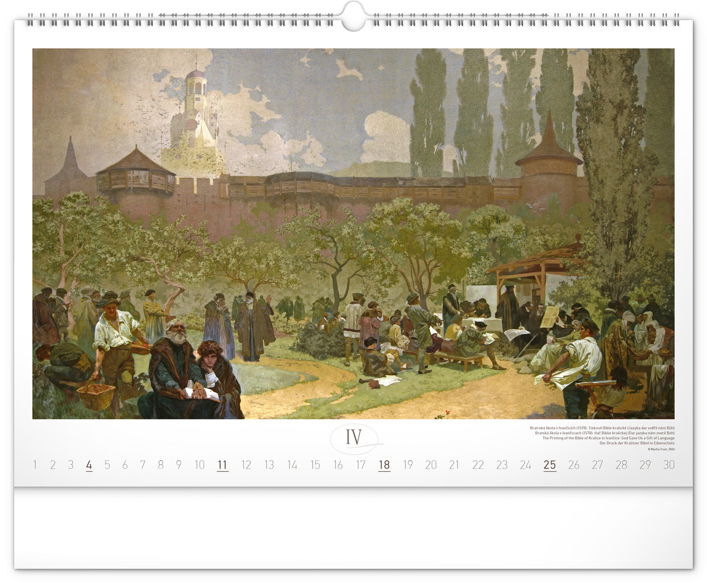 Nástenný kalendár Slovanská epopej – Alfons Mucha 2027, 48 x 33 cm