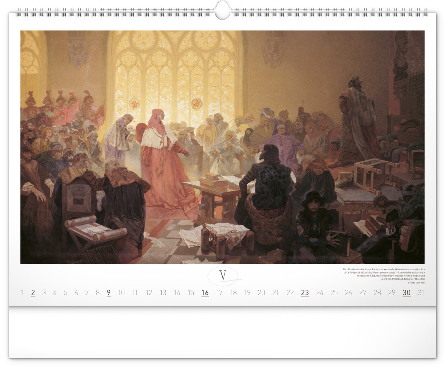 Nástenný kalendár Slovanská epopej – Alfons Mucha 2027, 48 x 33 cm