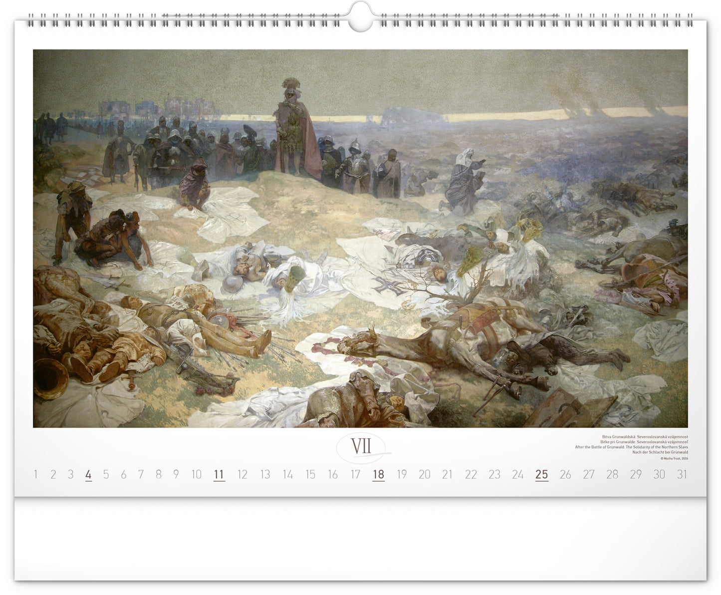 Nástenný kalendár Slovanská epopej – Alfons Mucha 2027, 48 x 33 cm