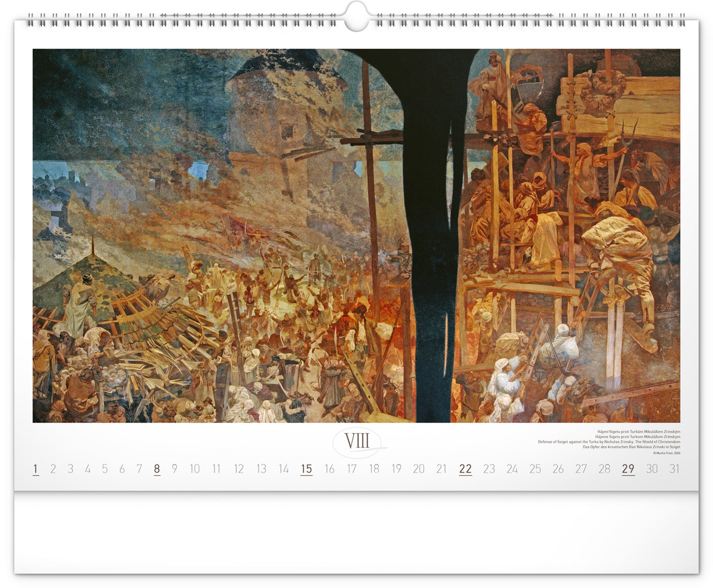 Nástenný kalendár Slovanská epopej – Alfons Mucha 2027, 48 x 33 cm