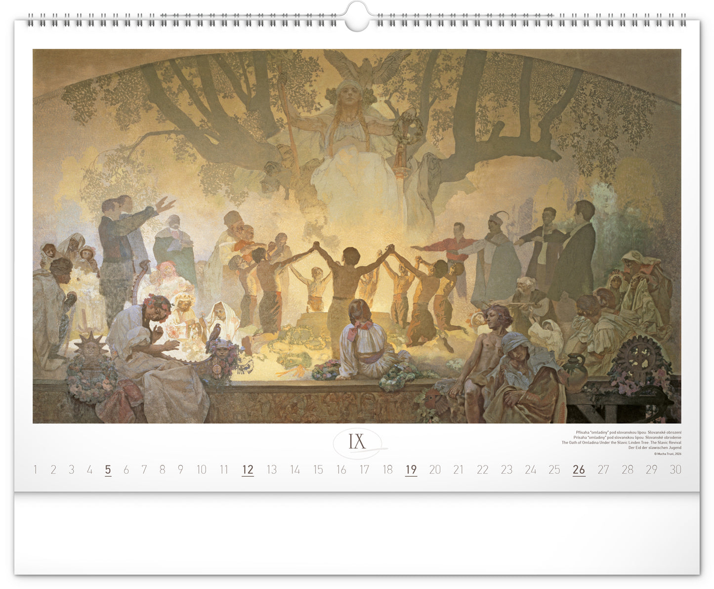 Nástenný kalendár Slovanská epopej – Alfons Mucha 2027, 48 x 33 cm