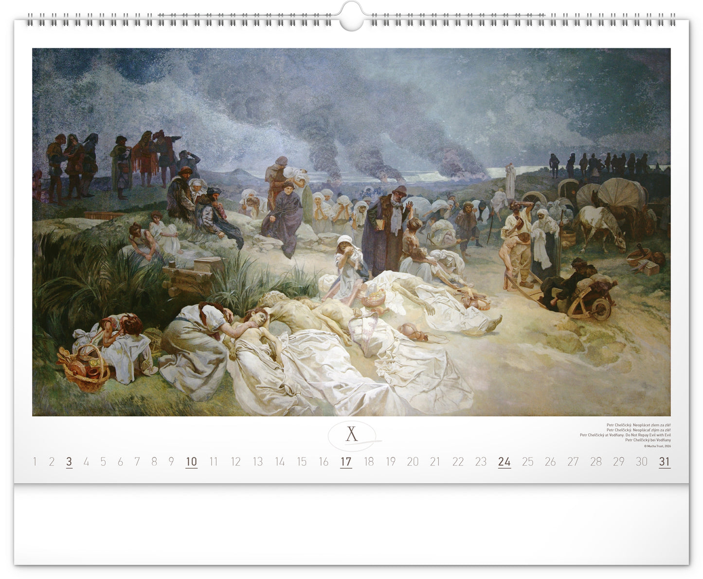 Nástenný kalendár Slovanská epopej – Alfons Mucha 2027, 48 x 33 cm