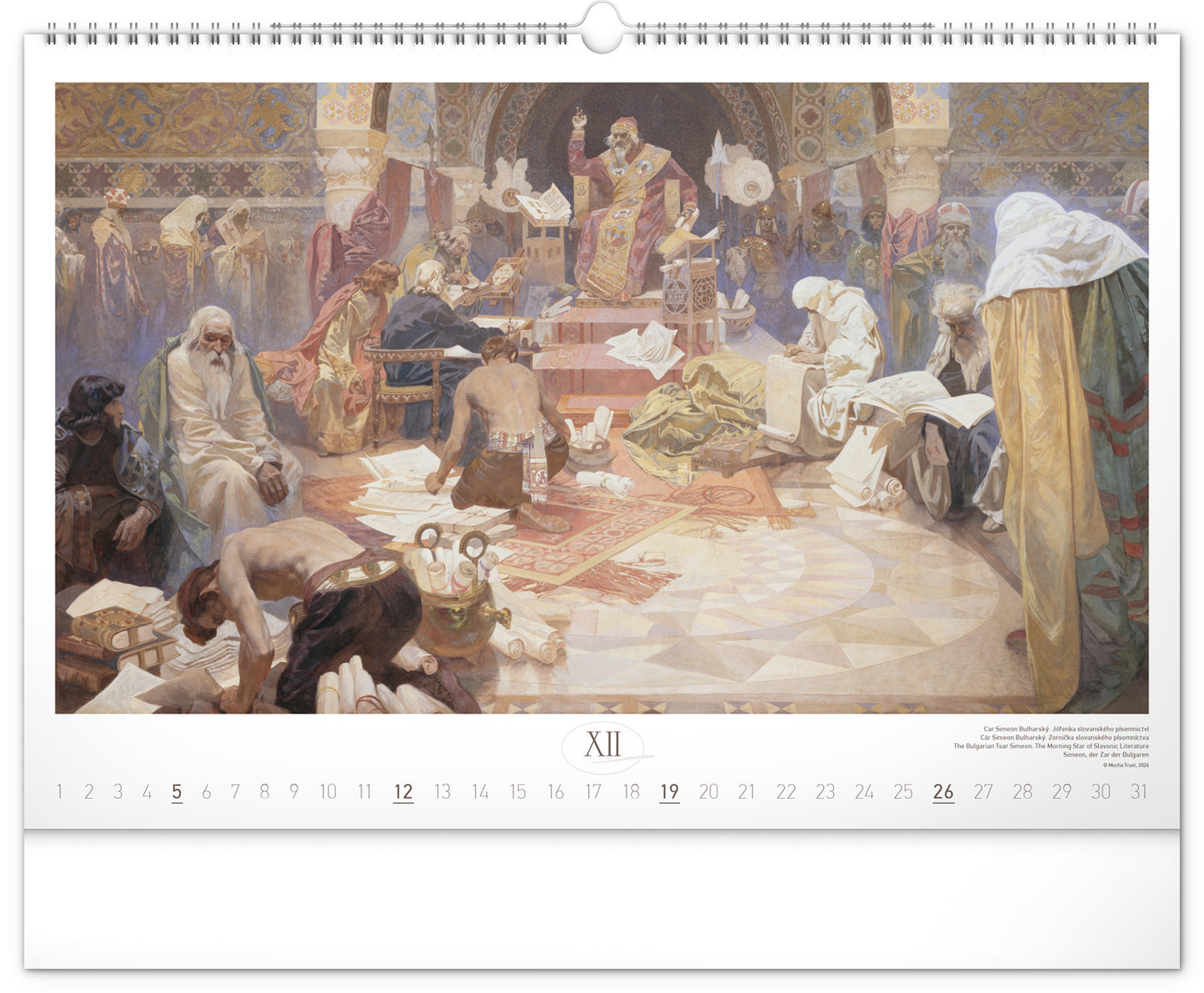Nástenný kalendár Slovanská epopej – Alfons Mucha 2027, 48 x 33 cm