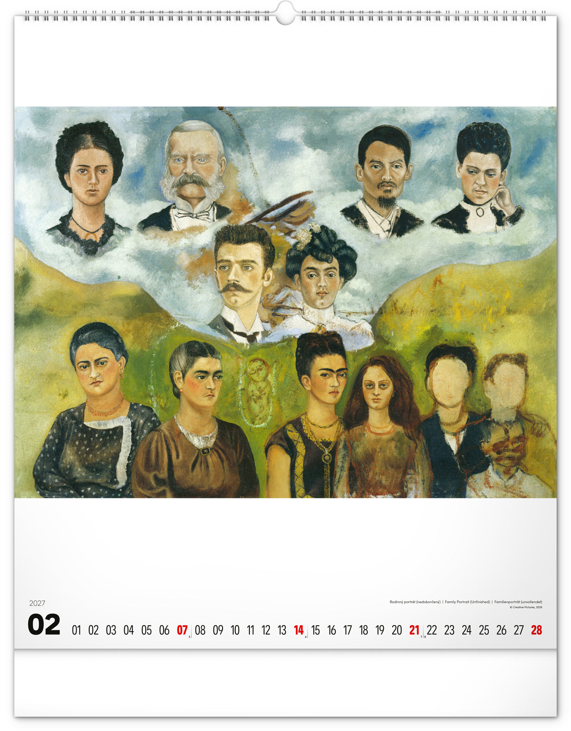 Nástenný kalendár Frida Kahlo 2027, 48 x 56 cm