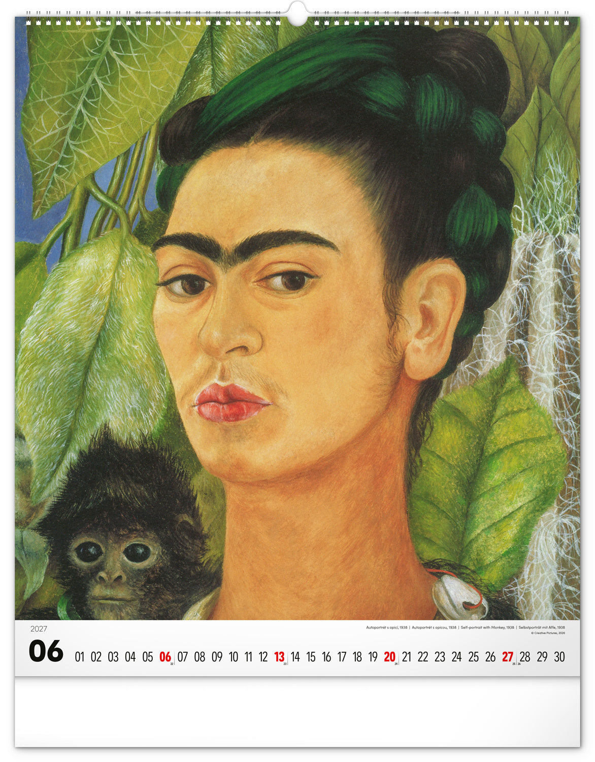 Nástenný kalendár Frida Kahlo 2027, 48 x 56 cm