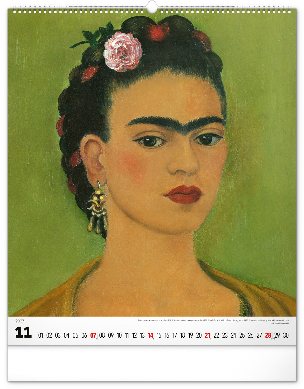 Nástenný kalendár Frida Kahlo 2027, 48 x 56 cm
