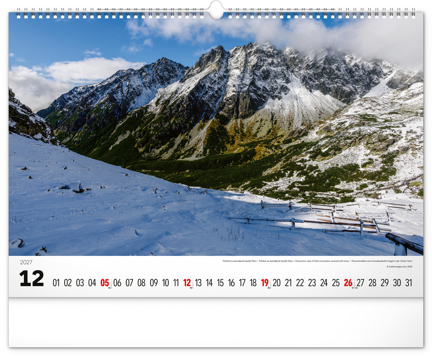 Nástenný kalendár Magické Tatry 2027, 48 x 33 cm