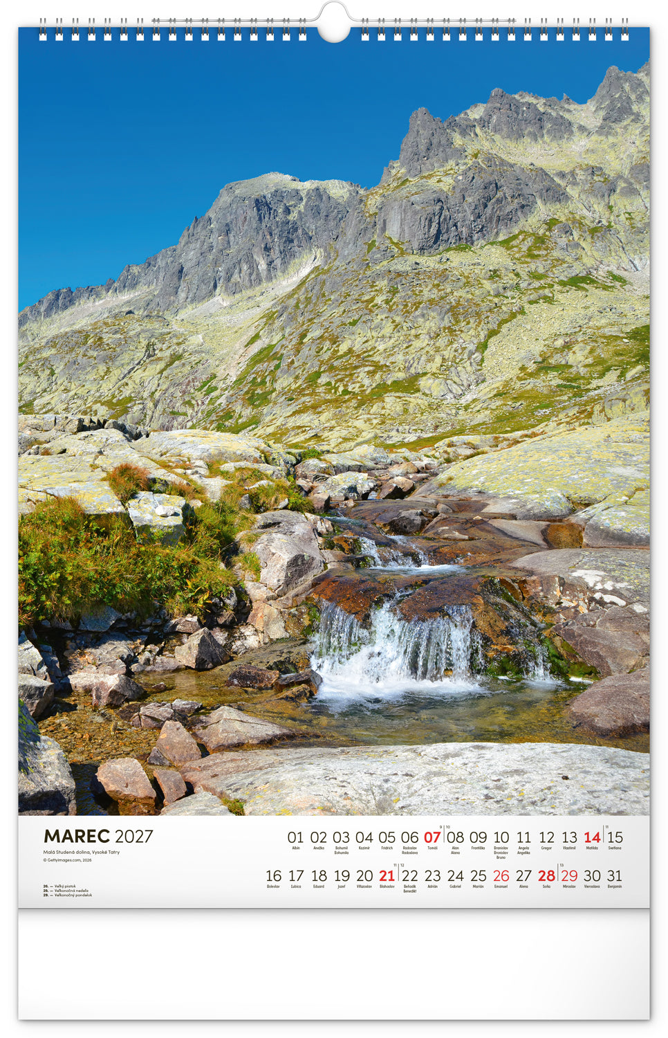 Nástenný kalendár Tatry 2027, 33 x 46 cm