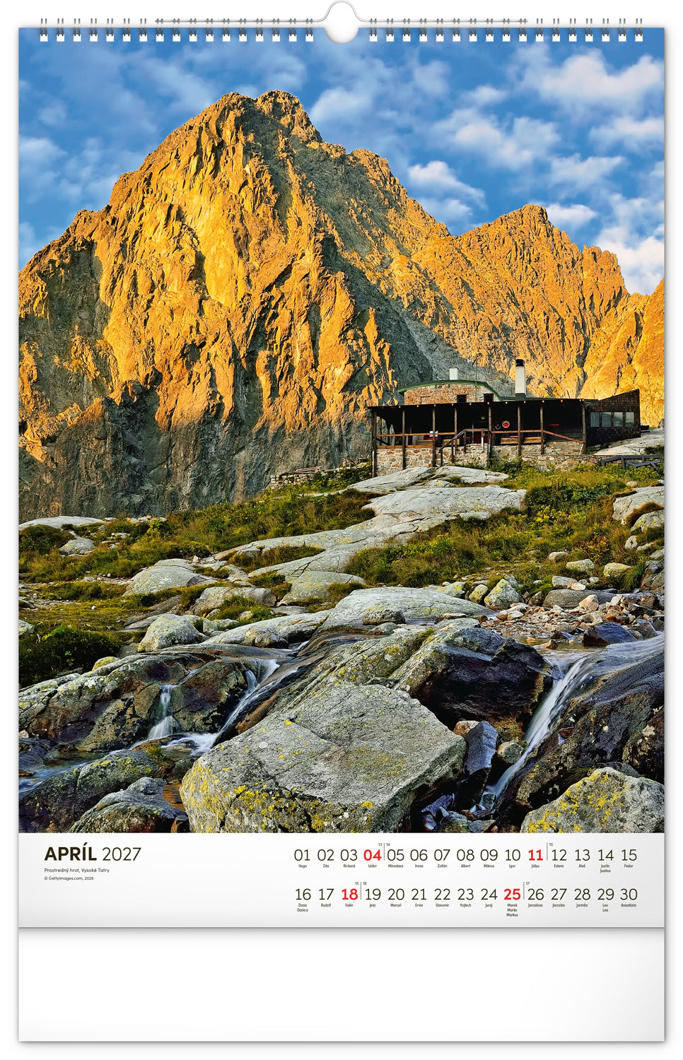 Nástenný kalendár Tatry 2027, 33 x 46 cm