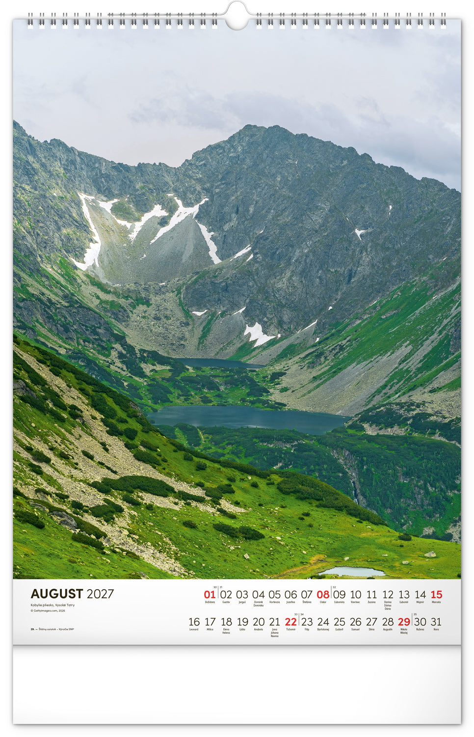 Nástenný kalendár Tatry 2027, 33 x 46 cm
