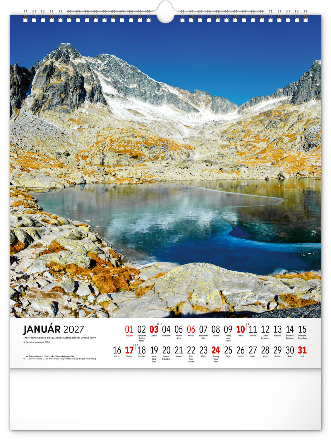 Nástenný kalendár Čarokrásne Slovensko 2027, 30 x 34 cm