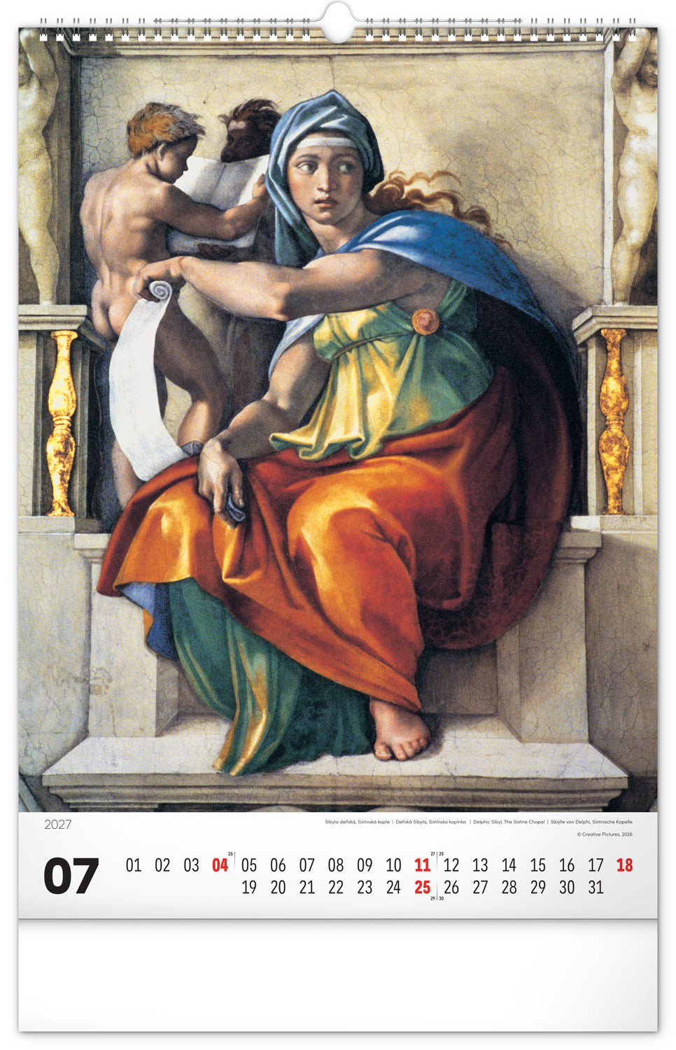 Nástenný kalendár Renesancia 2027, 33 x 46 cm