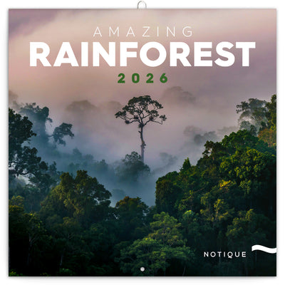Poznámkový kalendár Dažďové pralesy 2026, 30 x 30 cm