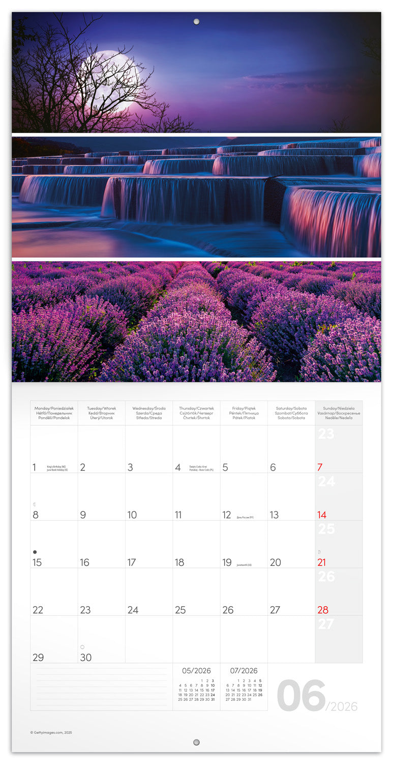 Poznámkový kalendár Paleta 2026, 30 x 30 cm