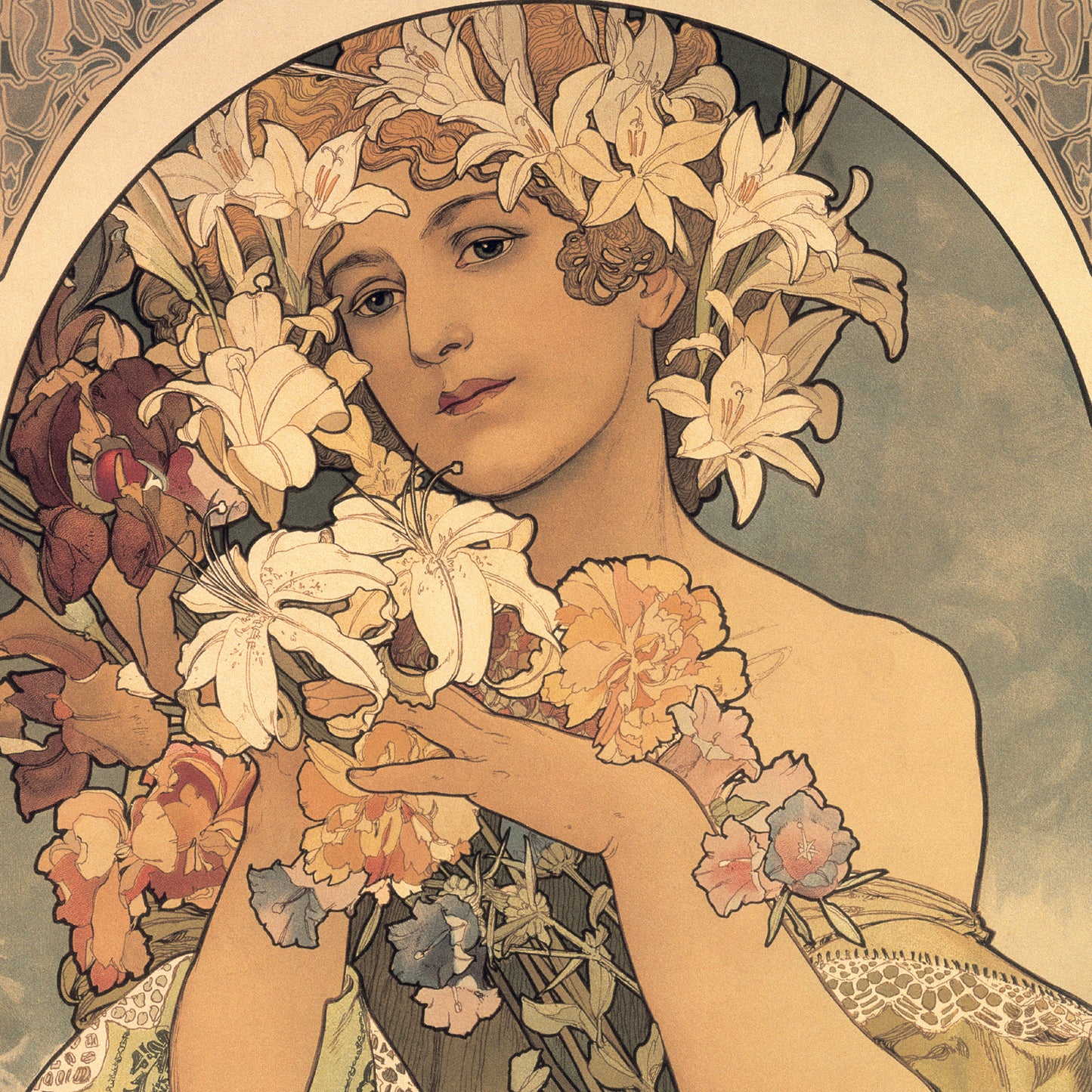 Poznámkový kalendár Alfons Mucha 2027, 30 x 30 cm