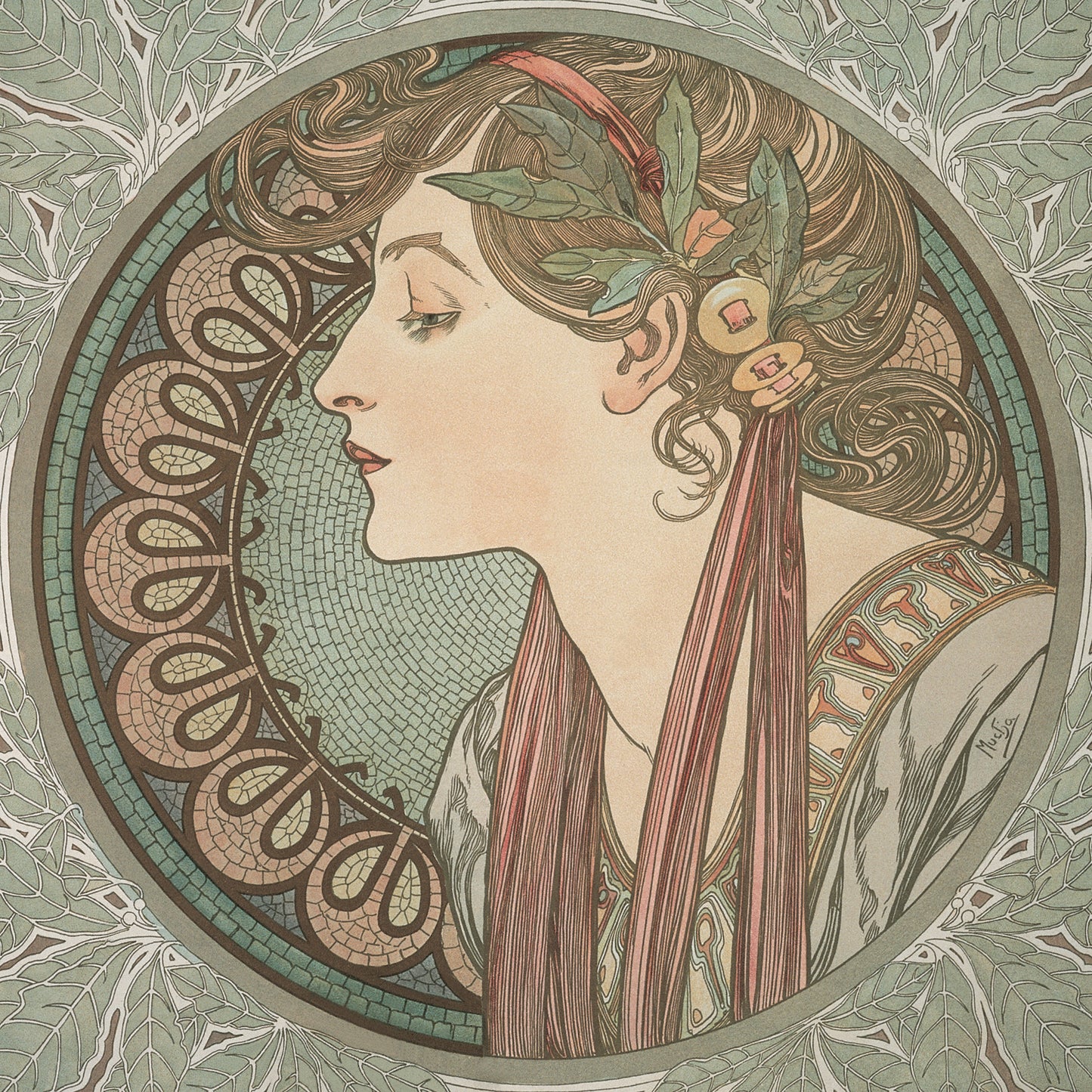 Poznámkový kalendár Alfons Mucha 2027, 30 x 30 cm