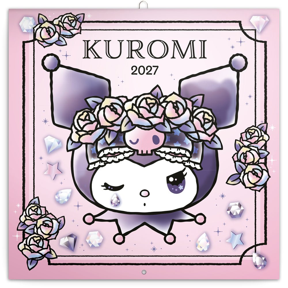 Poznámkový kalendár Kuromi  2027, 30 x 30 cm