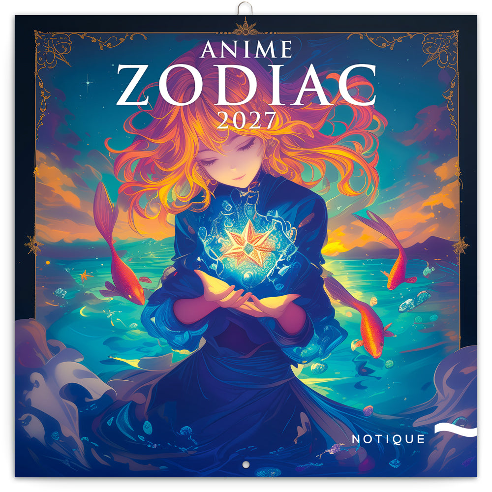 Poznámkový kalendár Anime Zodiac 2027, 30 x 30 cm