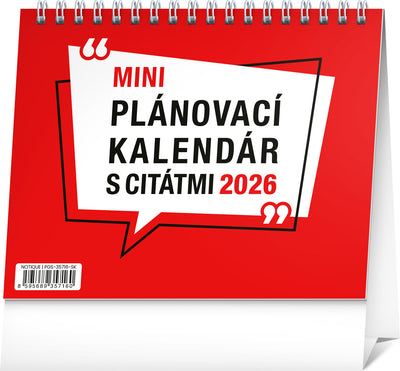 Stolový kalendár Plánovací s citátmi 2026, 16,5 x 13 cm