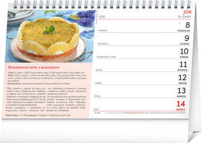 Stolový kalendár Múčniky a sladkosti 2026, 23,1 x 14,5 cm