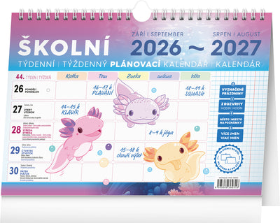 Školský plánovací kalendár s háčikom CZ/SK 2027, 30 x 21 cm