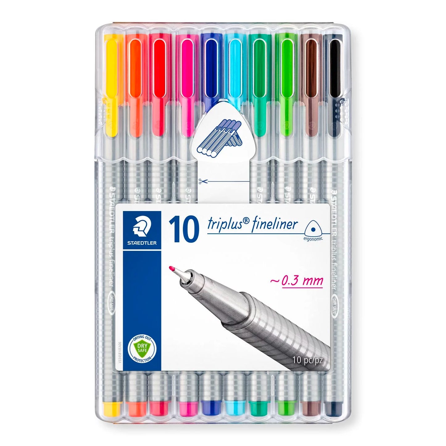 STAEDTLER Liner "Triplus 334 Box" sada, 10 farieb, 0.3 mm